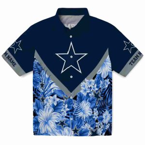 Custom Dallas Cowboys Floral Chevron Blue Hawaiian Shirt Best Selling 1